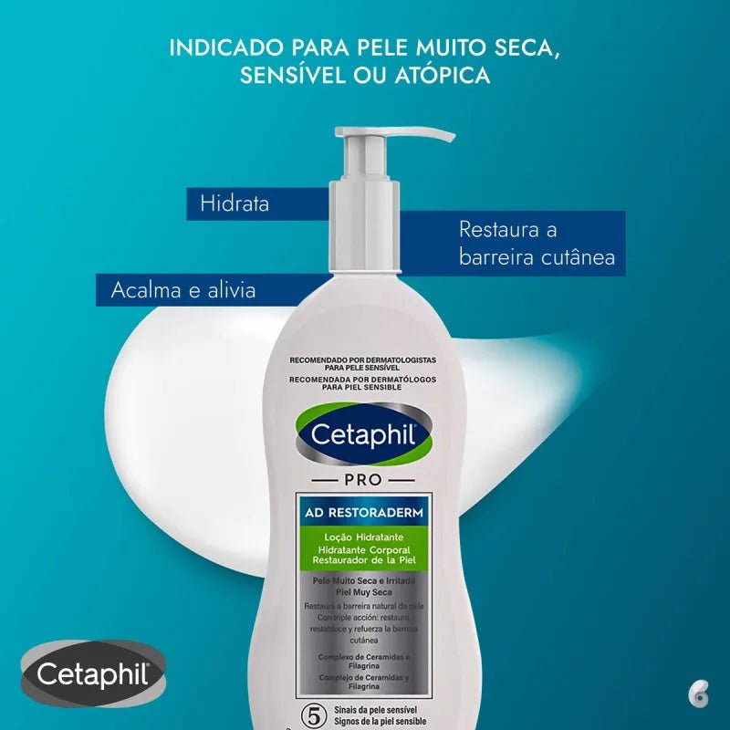 Cetaphil Pro AD Restoraderm - Loção Hidratante Hipoalergênica 295ml - Imagem 3